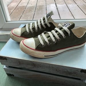 Army green converse chuck taylors